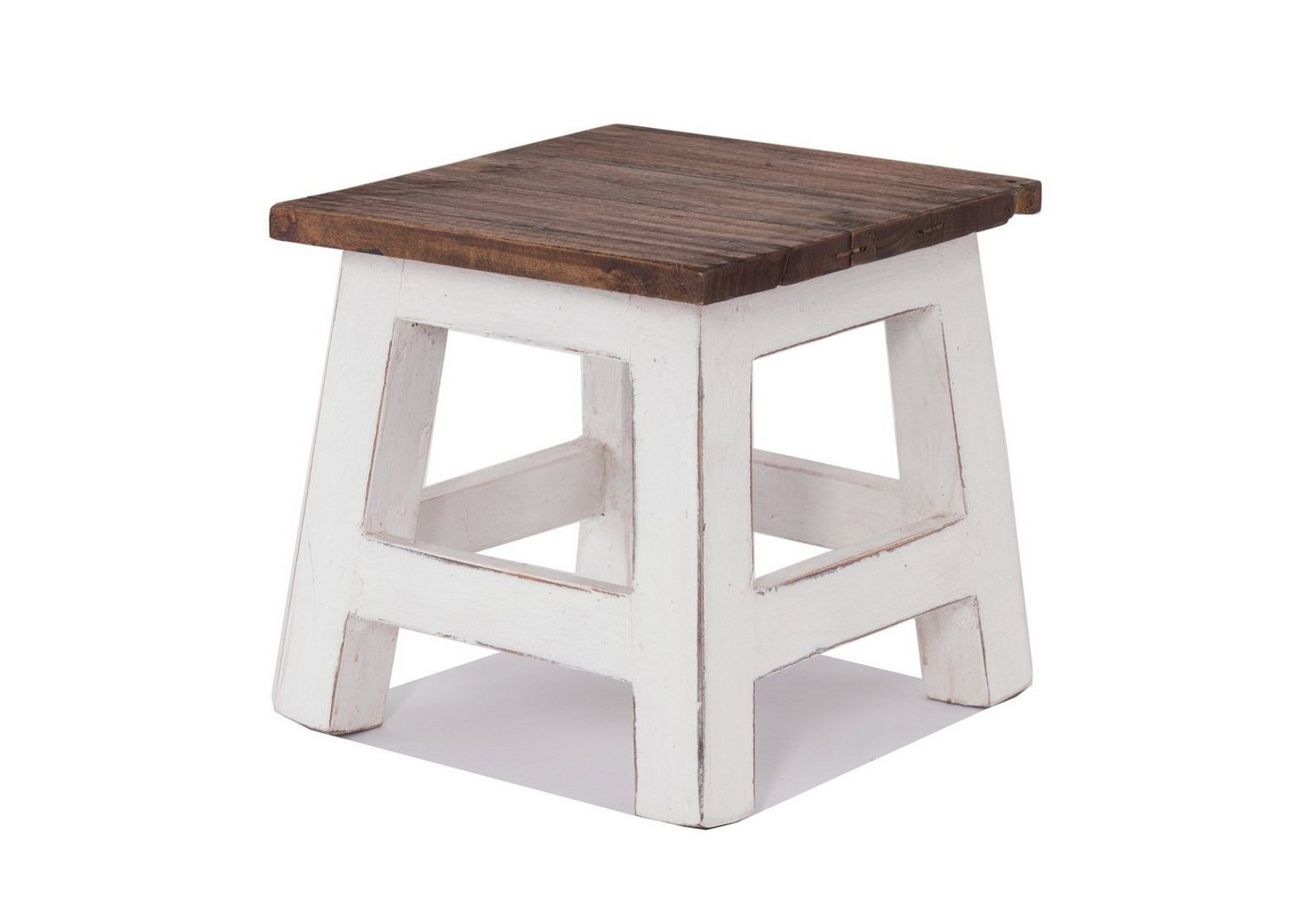 DESIGN DELIGHTS Hocker Fusshocker PALO, 27x26cm (HxB), rustikaler Holzhocker Mahagoni Hocker von DESIGN DELIGHTS