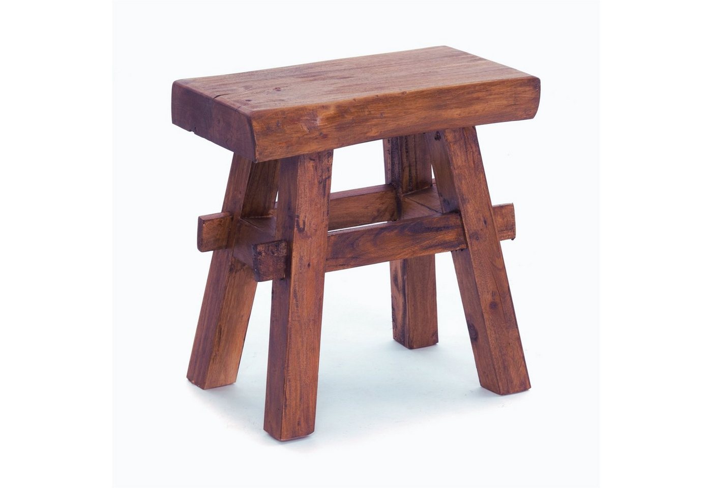 DESIGN DELIGHTS Hocker HOLZ HOCKER VINTAGE 40", Hartholz, 43x45 cm (HxB), Sitzhocker, Far" von DESIGN DELIGHTS