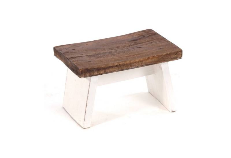 DESIGN DELIGHTS Hocker NOSTALGISCHER FUßHOCKER "SCHEMEL", Altholz massiv, Holzhocker, Farb von DESIGN DELIGHTS