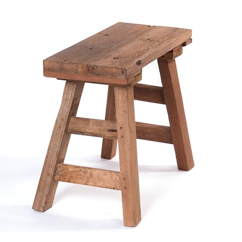 DESIGN DELIGHTS Holz SITZHOCKER Bellagio | Massivholz, 60x50x35 cm | rustikaler Hocker, Sitzbank, Holzbank, Beistellhocker, Massivhocker. Pflanzenhocker von DESIGN DELIGHTS