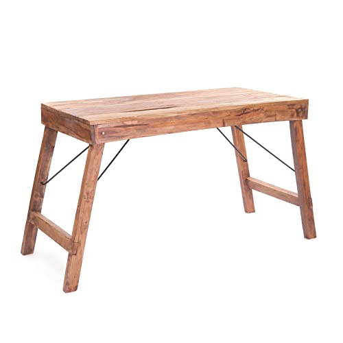DESIGN DELIGHTS Klappbarer Schreibtisch Lupinus | Mahagoni Holz, 125x80 cm | Sekretär, Faltbarer Holztisch, Klapptisch, massiver Arbeitstisch, Holz Konsole von DESIGN DELIGHTS