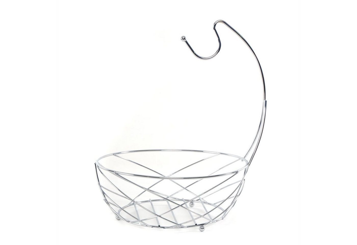 DESIGN DELIGHTS Obstschale METALL OBSTKORB FRESH", Ø 25 cm, mit Bananenhaken, Früchtekorb" von DESIGN DELIGHTS