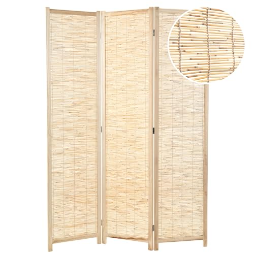 DESIGN DELIGHTS RAUMTEILER Playa | Schilfrohr, 170x120 cm | Natur Paravent, Schilf Raumtrenner, Sichtschutz, freistehende Stellwand, Mobile Trennwand | Farbe: Natur von DESIGN DELIGHTS