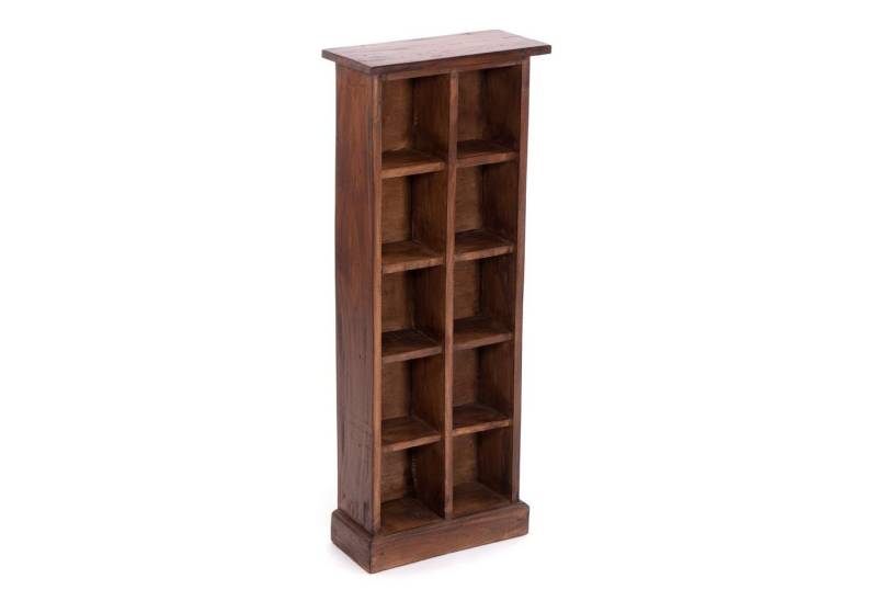 DESIGN DELIGHTS Regal RUSTIKALES CD & BÜCHERREGAL NATURE, 94x36cm(HxB) Holzregal 10 Fächer von DESIGN DELIGHTS