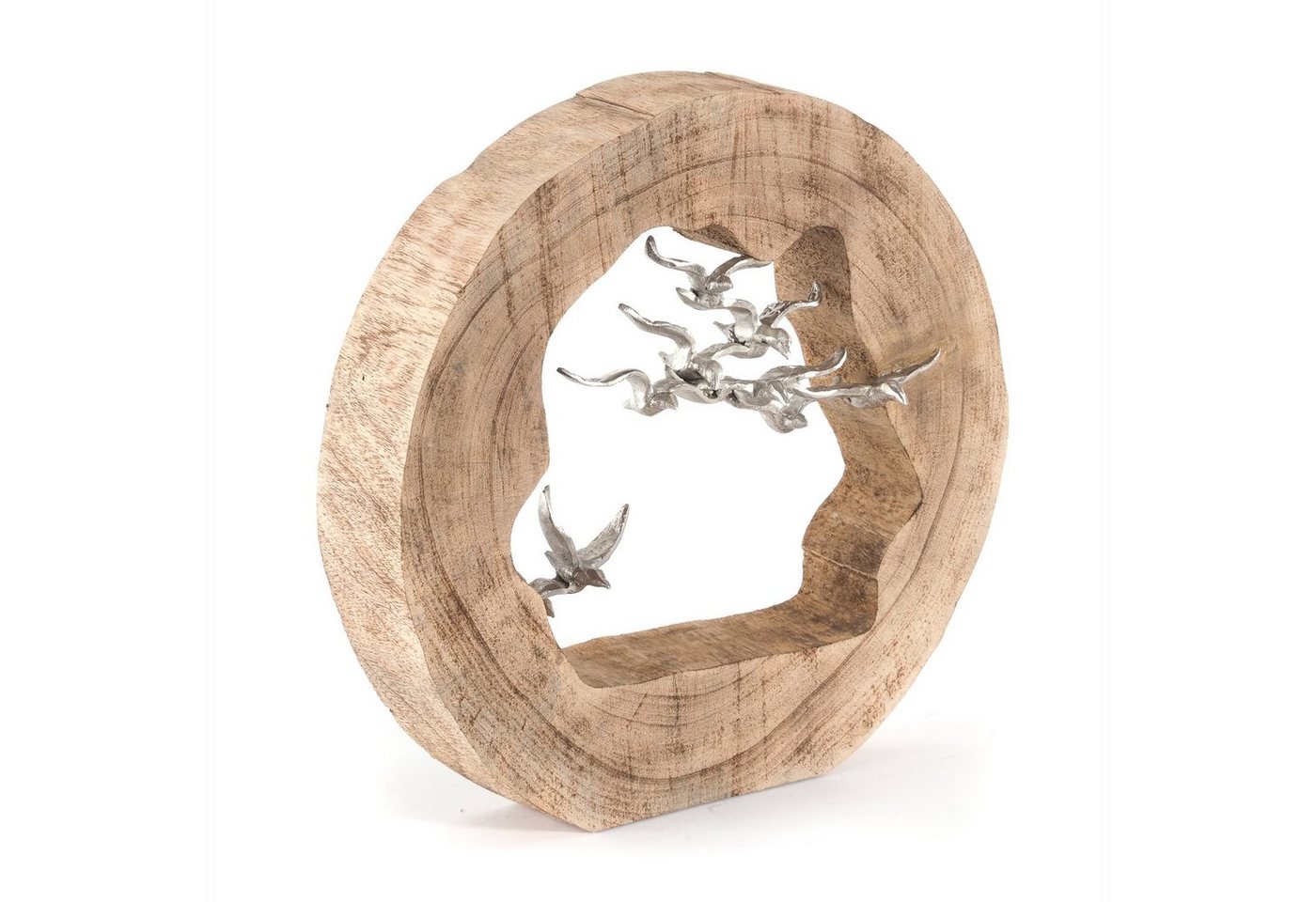 DESIGN DELIGHTS Skulptur DESIGN SKULPTUR BIRDS", 36 cm, Holz mit Aluminium, Dekfofigur" von DESIGN DELIGHTS