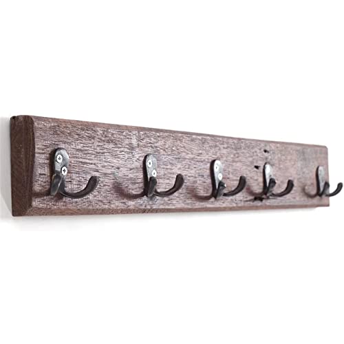 DESIGN DELIGHTS WANDGARDEROBE Cesta | Massivholz, 60 cm, 10 Haken | Wandhaken, Holz Garderobenhaken, Flurgarderobe, Hakenleiste, Handtuchhaken von DESIGN DELIGHTS