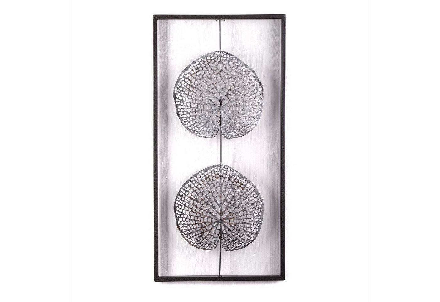 DESIGN DELIGHTS Wanddekoobjekt WAND DEKORATION PURE LEAVES", Metall, antik-silber, 61 cm, Wandbild" von DESIGN DELIGHTS