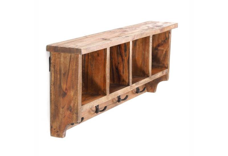 DESIGN DELIGHTS Wandgarderobe RUSTIKALE WANDGARDEROBE mit Fächern "VINTAGE 70", 70x27x11cm(BxHxT) von DESIGN DELIGHTS