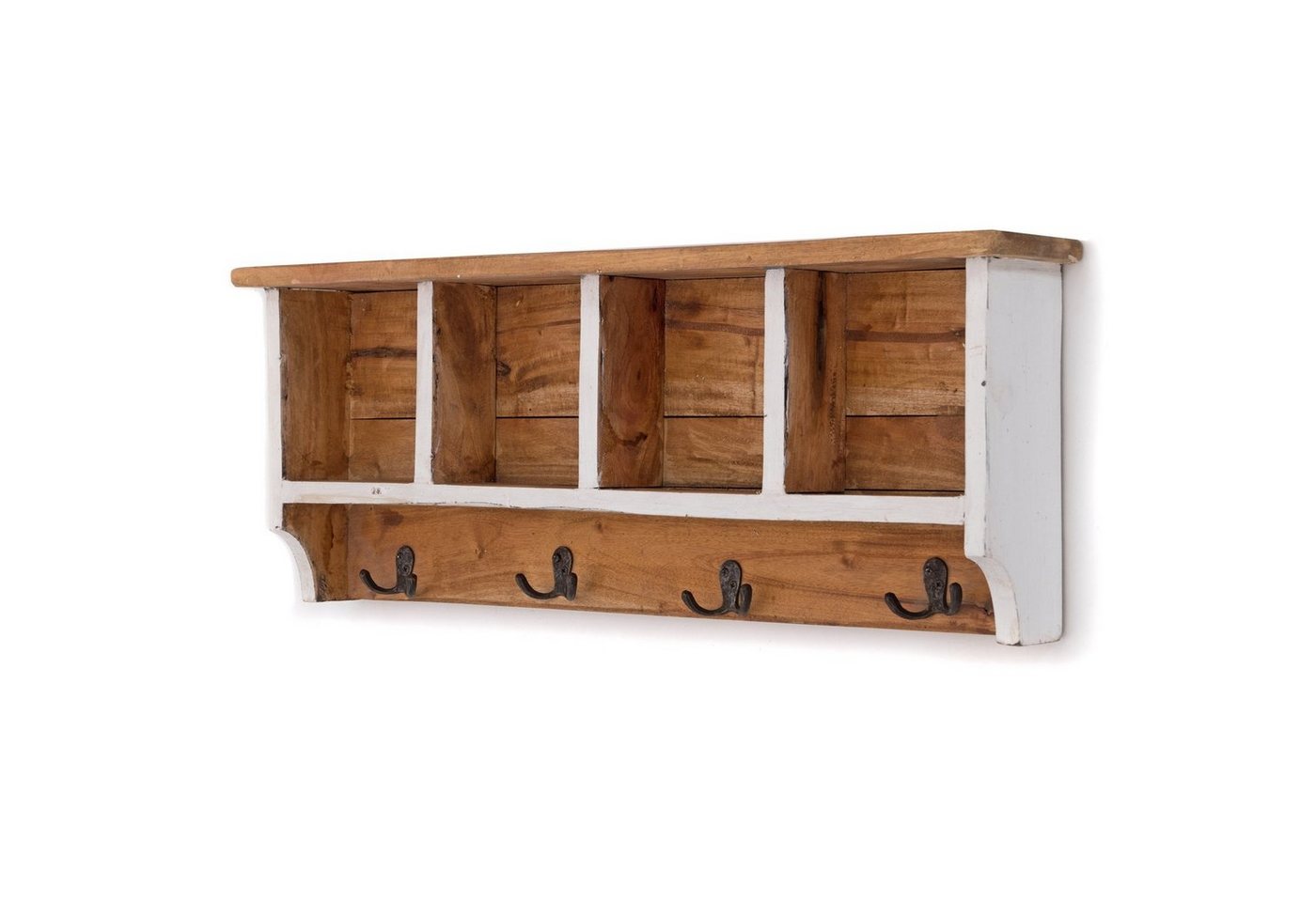 DESIGN DELIGHTS Wandgarderobe RUSTIKALE WANDGARDEROBE mit Fächern VINTAGE 70", 70x27x11cm(BxHxT)" von DESIGN DELIGHTS