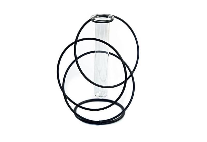DESIGN DELIGHTS Wasserhyazinthenvase BLUMENVASE MIT REAGENZGLAS "FLOWER", Metall, Tischvase von DESIGN DELIGHTS