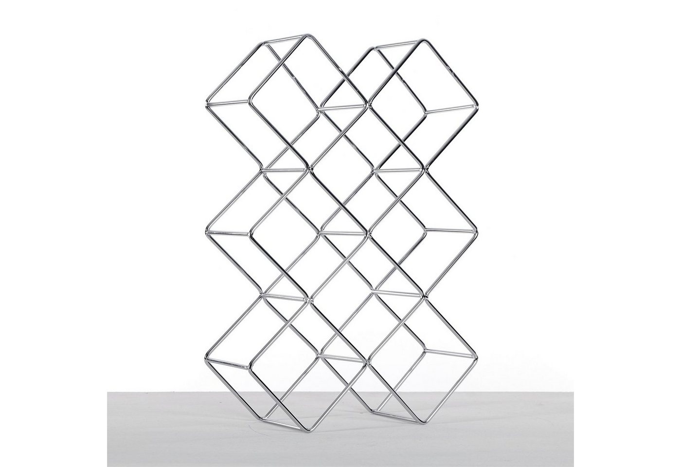 DESIGN DELIGHTS Weinregal WEINFLASCHENHALTER CUBE", Metall, 37,5 cm, Weinregal, Farbe: silbe" von DESIGN DELIGHTS