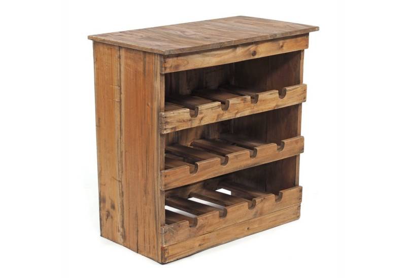 DESIGN DELIGHTS Weinregal WEINREGAL "RUSTIQUE", Altholz massiv, 70x70x38cm (HxBxT), Farbe: 01 von DESIGN DELIGHTS