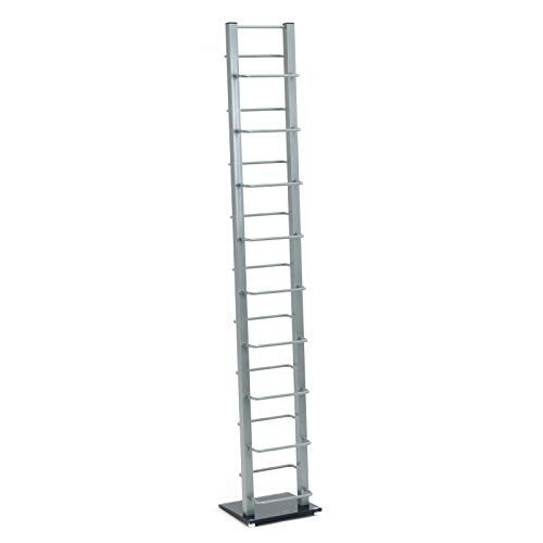 Design CD STÄNDER | CD Regal Lounge Tower, 138x20cm (HxB) aus Metall und Glas, Aufbewahrung für ca. 126 CDs, Retro CD Rack von DESIGN DELIGHTS
