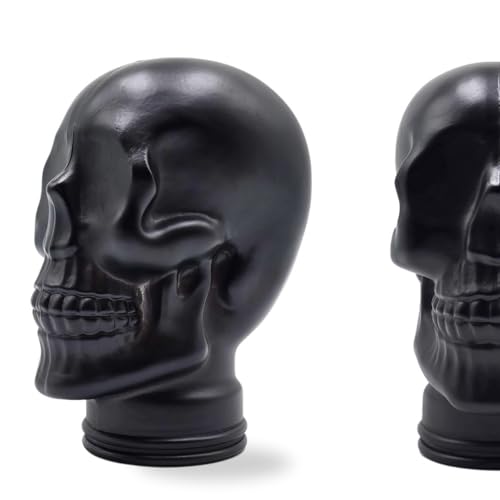 Stabiler Glaskopf Totenkopf - Kopfhörerständer & Deko-Schädel - Glas Skull Dekoobjekt Finishes - Farbe: M01 schwarz von DESIGN DELIGHTS