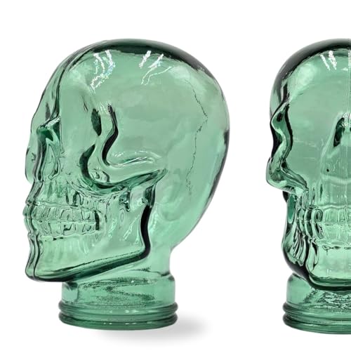 Stabiler Glaskopf Totenkopf - Kopfhörerständer & Deko-Schädel - Glas Skull Dekoobjekt Finishes - Farbe: T03 grün von DESIGN DELIGHTS