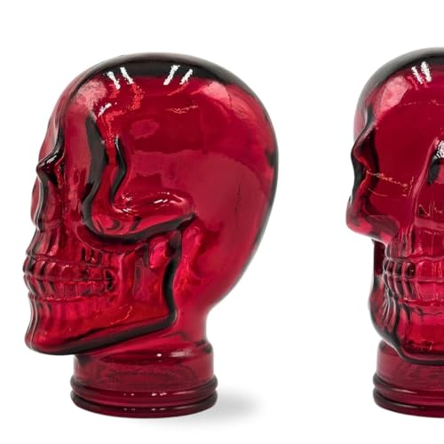 Stabiler Glaskopf Totenkopf - Kopfhörerständer & Deko-Schädel - Glas Skull Dekoobjekt Finishes - Farbe: T12 rot von DESIGN DELIGHTS