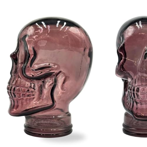 Stabiler Glaskopf Totenkopf - Kopfhörerständer & Deko-Schädel - Glas Skull Dekoobjekt Finishes - Farbe: T13 lila von DESIGN DELIGHTS