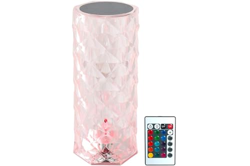 DESIGN decoration LED Tischlampe Kristall Ø 9 x 21 cm Farbwechsler Fernbedienung Touch Panel von DESIGN decoration