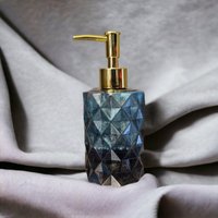 Seifenspender Aus Epoxidharz Handmade Auf Wunschbestellung Transparent Gold Dunkelblau Schwarz Elegant Einzigartiges Design von DESIGNOLMA