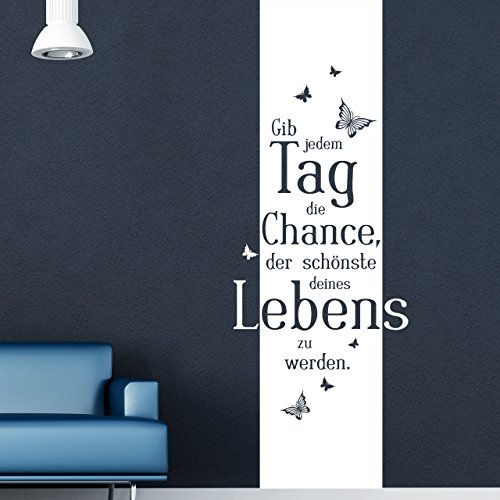 DESIGNSCAPE® Wandtattoo Banner Gib jedem Tag die Chance, der schönste deines Lebens zu werden. Wandbanner mit Schmetterlingen | Farbe: türkis | Größe: klein (43 x 120 cm) von DESIGNSCAPE