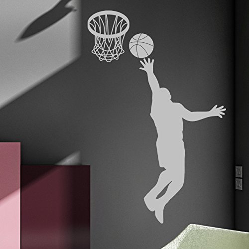 DESIGNSCAPE® Wandtattoo Basketballer | Farbe: dunkelgrau | Größe: mittel (78 x 120 cm) von DESIGNSCAPE