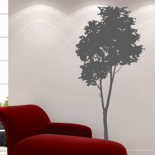 DESIGNSCAPE® Wandtattoo Baum Silhouette | Puristischer Wandtattoo Baum | Laubbaum | Farbe: schwarz | Größe: mittel (89 x 180 cm) von DESIGNSCAPE