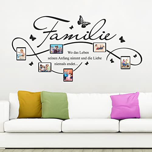 DESIGNSCAPE® Wandtattoo Bilderrahmen Familie mit 6 Fotorahmen | Farbe: beige | Größe: groß (160 x 81 cm) von DESIGNSCAPE