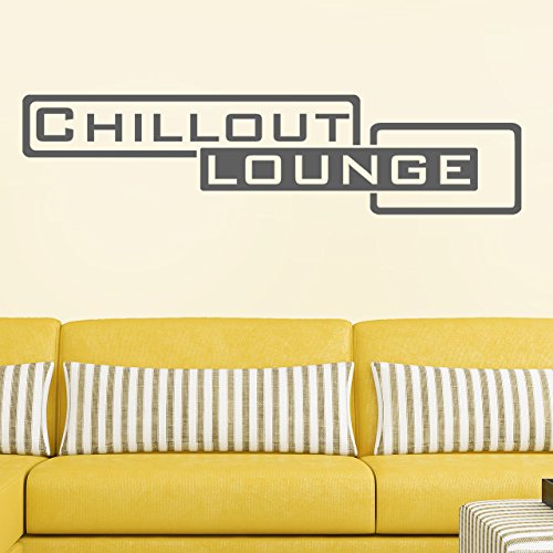 DESIGNSCAPE® Wandtattoo Chillout Lounge | Farbe: dunkelgrau | Größe: klein (60 x 15 cm) von DESIGNSCAPE