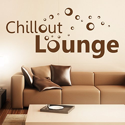 DESIGNSCAPE® Wandtattoo Chillout Lounge Retro für Wohnzimmer, Schlafzimmer, Jugendzimmer | Farbe: braun | Größe: mittel (120 x 55 cm) von DESIGNSCAPE