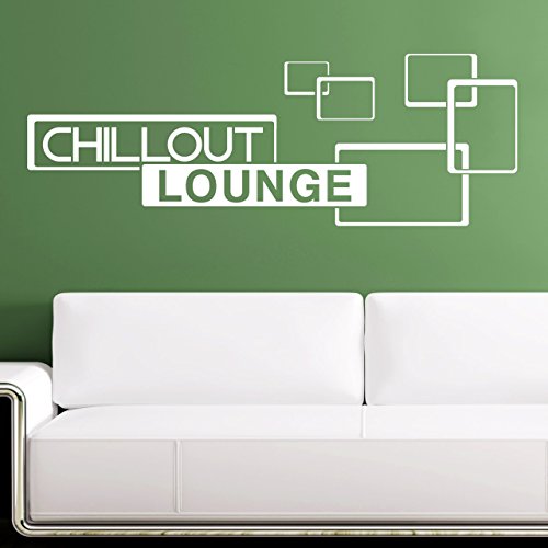 DESIGNSCAPE® Wandtattoo Chillout Lounge im modernen Retro Stil | Farbe: schwarz | Größe: mittel (120 x 43 cm) von DESIGNSCAPE