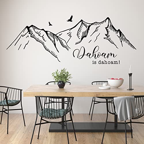 DESIGNSCAPE® Wandtattoo Dahoam is dahoam in den Bergen | Alpine Wanddeko | Farbe: creme | Größe: klein (60 x 23 cm) von DESIGNSCAPE
