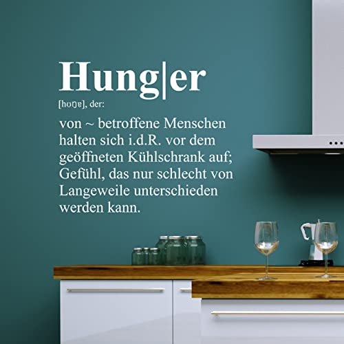 DESIGNSCAPE® Wandtattoo Definition Hunger Küche | Küchendekoration | Farbe: dunkelgrau | Größe: mittel (77 x 66 cm) von DESIGNSCAPE