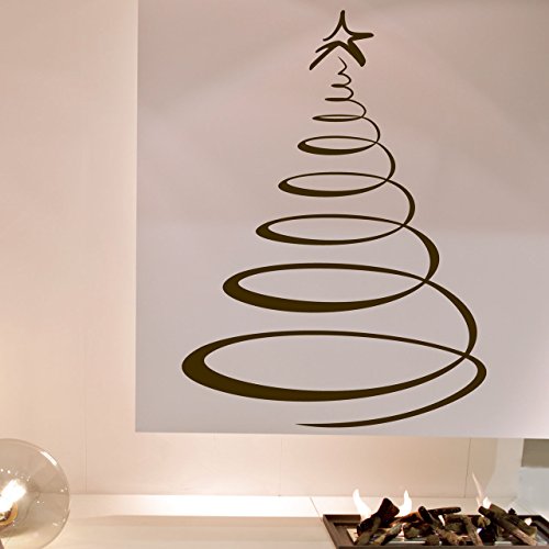DESIGNSCAPE® Wandtattoo Designer Weihnachtsbaum | Origineller Tannenbaum für Weihnachten | Farbe: dunkelgrün | Größe: mittel (88 x 120 cm) von DESIGNSCAPE