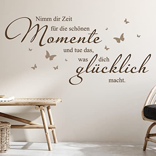 DESIGNSCAPE® Wandtattoo Die schönsten Momente | Lebensweisheit als Wanddekoration | Farbe 1: dunkelrot | Größe: groß (140 x 66 cm) von DESIGNSCAPE