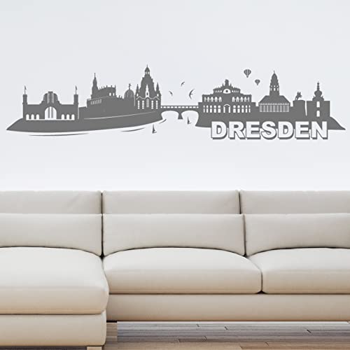 DESIGNSCAPE® Wandtattoo Dresden Skyline mit Wahrzeichen und Sehenswürdigkeiten: Frauenkirche, Semperoper usw. | Farbe: mint | Größe: groß (180 x 40 cm) von DESIGNSCAPE