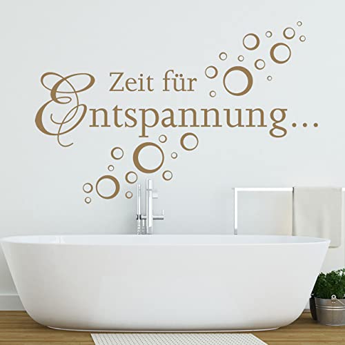 DESIGNSCAPE® Wandtattoo Entspannung mit Seifenblasen im Bad | Farbe: silber | Größe: groß (120 x 77 cm) von DESIGNSCAPE