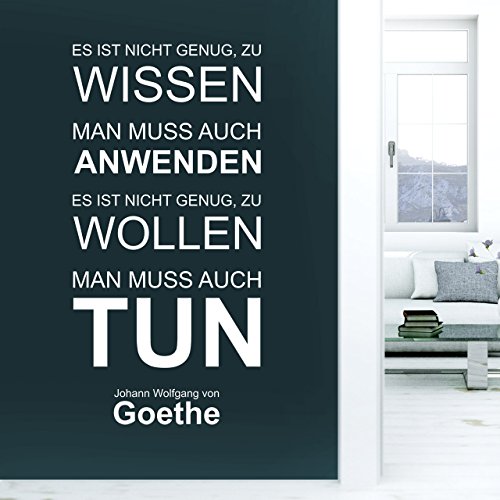 DESIGNSCAPE® Wandtattoo Es ist nicht genug, zu wissen - Man muss auch anwenden - Zitat Goethe | Farbe: grau | Größe: klein (30 x 60 cm) von DESIGNSCAPE