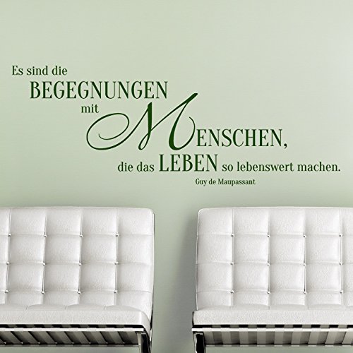 DESIGNSCAPE® Wandtattoo Es sind die Begegnungen mit Menschen, die das Leben so lebenswert machen. | Farbe: creme | Größe: groß (180 x 67 cm) von DESIGNSCAPE