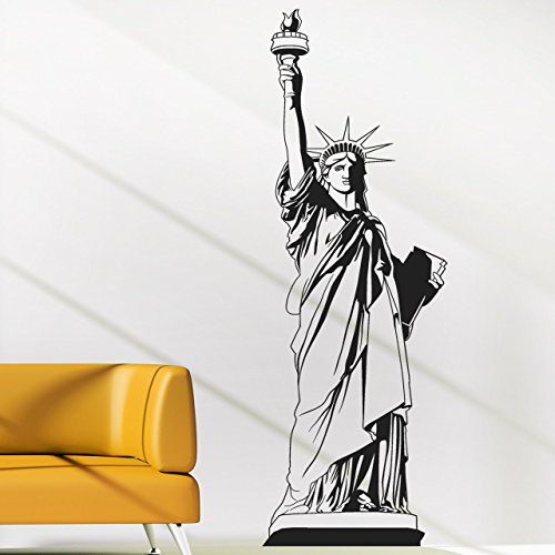DESIGNSCAPE® Wandtattoo Freiheitsstatue, Vereinigte Staaten von Amerika, New York Wahrzeichen, USA | Farbe: weiss | Größe: mittel (49 x 140 cm) von DESIGNSCAPE