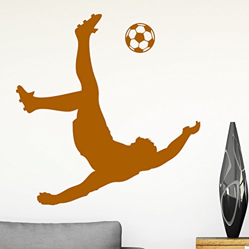 DESIGNSCAPE® Wandtattoo Fußball Artist Fallrückzieher | Farbe: gold | Größe: mittel (87 x 90 cm) von DESIGNSCAPE