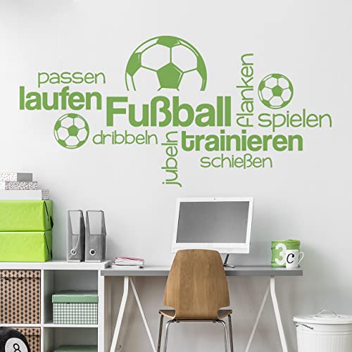 DESIGNSCAPE® Wandtattoo Fußball Design Wortwolke | Farbe: lindgrün | Größe: groß (160 x 78 cm) von DESIGNSCAPE