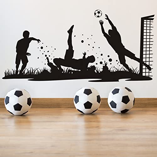 DESIGNSCAPE® Wandtattoo Fußballer in Aktion | Sport Wanddeko Kinderzimmer | Farbe: lindgrün | Größe: mittel (120 x 57 cm) von DESIGNSCAPE