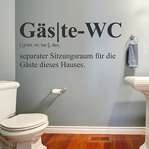 DESIGNSCAPE® Wandtattoo Gäste-WC Definition - Wandtattoo Gästetoilette | Farbe: dunkelgrau | Größe: klein (50 x 22 cm) von DESIGNSCAPE