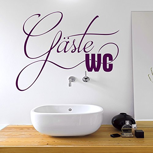 DESIGNSCAPE® Wandtattoo Gäste WC mit geschwungener Schrift | Farbe: schwarz | Größe: klein (30 x 23 cm) von DESIGNSCAPE