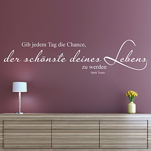 DESIGNSCAPE® Wandtattoo Gib jedem Tag die Chance, der schönste deines Lebens zu werden. | Farbe: dunkelrot | Größe: klein (80 x 19 cm) von DESIGNSCAPE