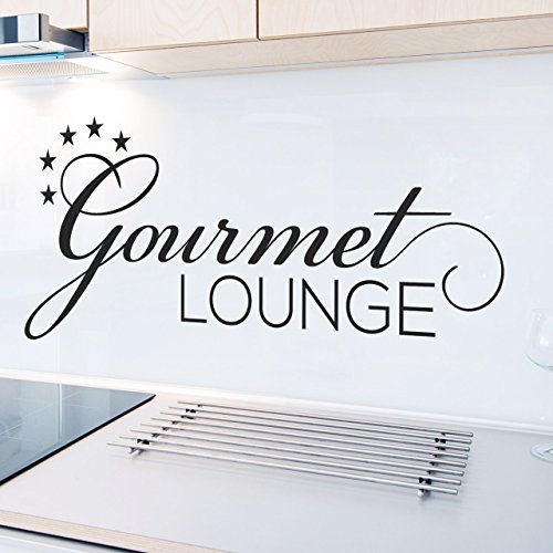 DESIGNSCAPE® Wandtattoo Gourmet Lounge | Farbe: grau | Größe: klein (60 x 27 cm) von DESIGNSCAPE