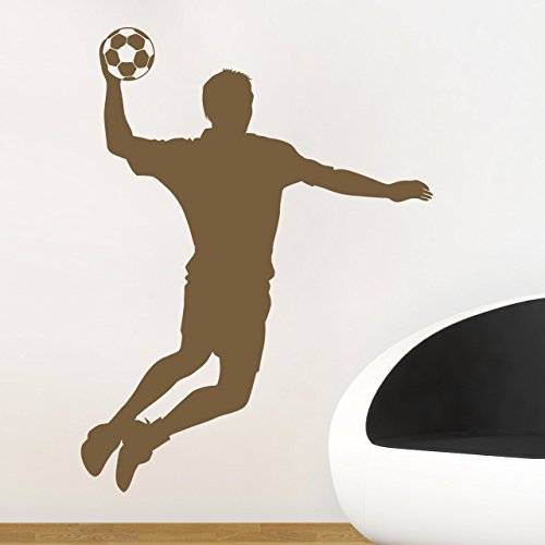 DESIGNSCAPE® Wandtattoo Handballer Sport Jugendzimmer Wandaufkleber | Farbe: grau | Größe: groß (94 x 120 cm) von DESIGNSCAPE
