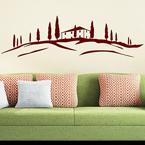 DESIGNSCAPE® Wandtattoo Haus in der Toskana | Farbe: dunkelgrün | Größe: klein (100 x 29 cm) von DESIGNSCAPE