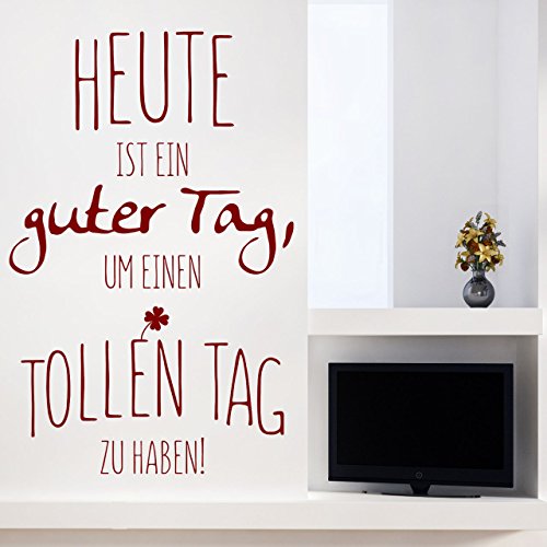 DESIGNSCAPE® Wandtattoo Heute ist ein guter Tag | Wandtattoo Spruch Lebensweisheit | Motivation für einen guten Start in den Tag | Farbe: dunkelgrau | Größe: mittel (59 x 90 cm) von DESIGNSCAPE