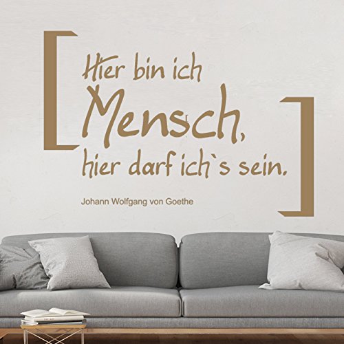 DESIGNSCAPE® Wandtattoo Hier bin ich Mensch, hier darf ich´s sein - Zitat Goethe | Farbe: dunkelgrün | Größe: mittel (85 x 58 cm) von DESIGNSCAPE